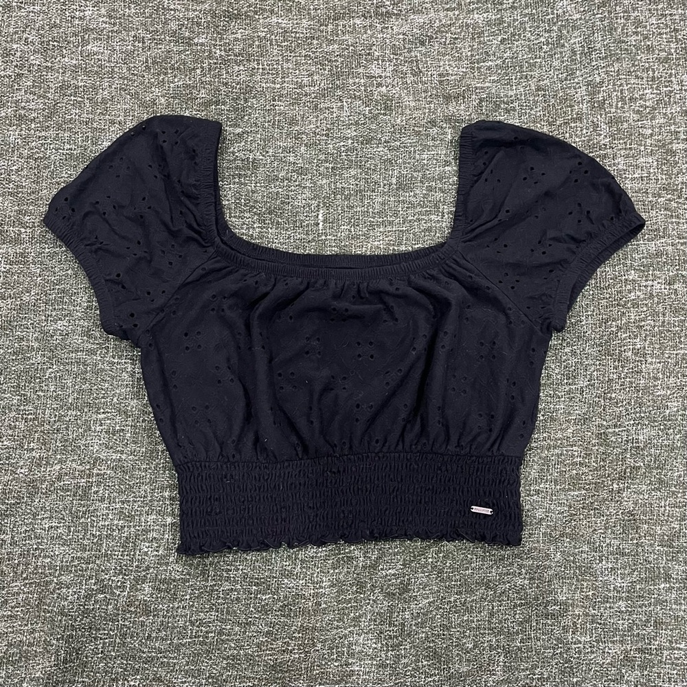 Black Eyelet Women's Top